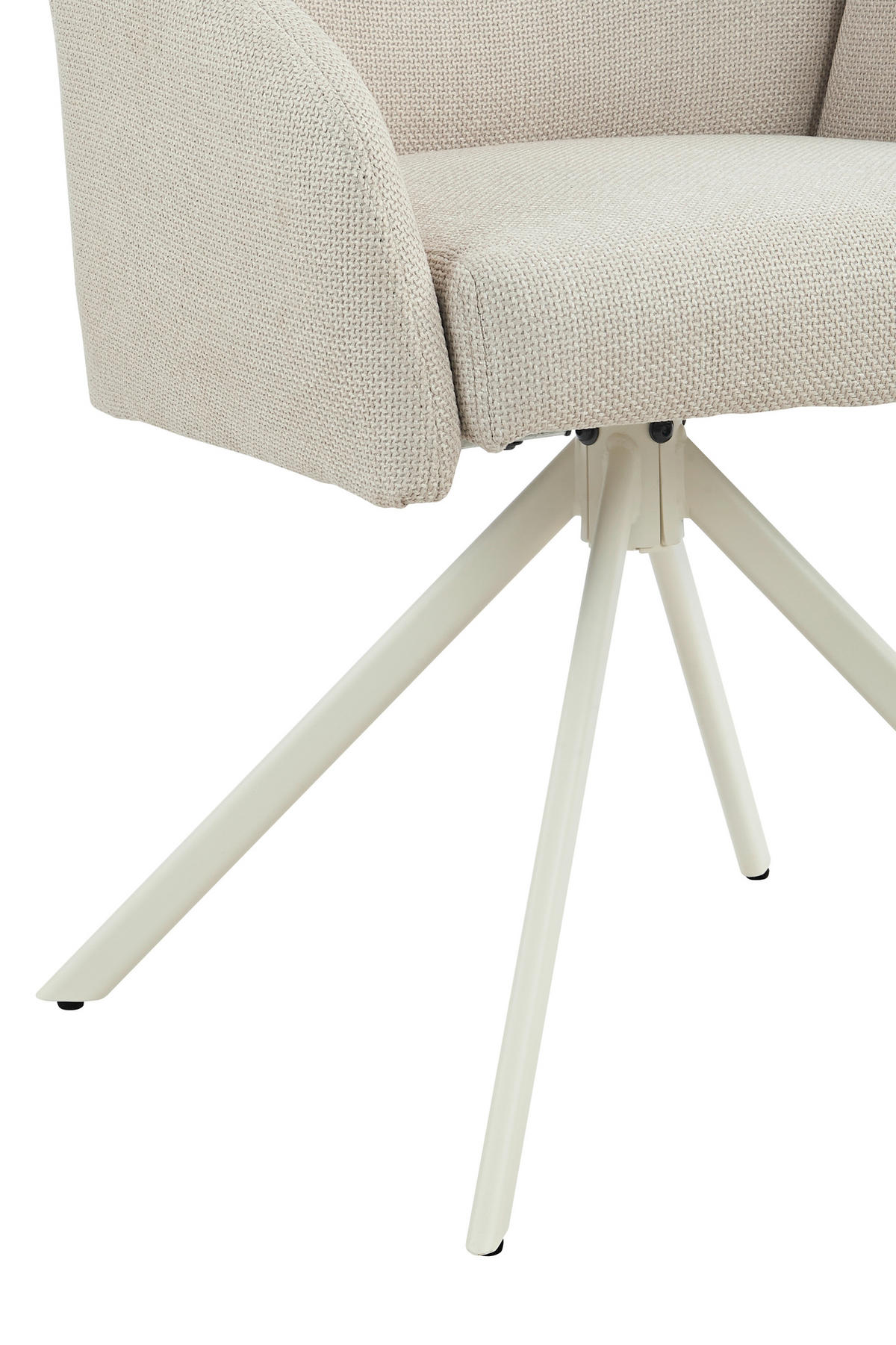 ARMLEHNSTUHL 2 Stück Sitzfläche 360° drehbar, inklusive Armlehnen, gepolsterte Armlehnen Webstoff  Creme, Beige  - Beige/Creme, MODERN, Textil/Metall (59/84/61cm) - Livetastic