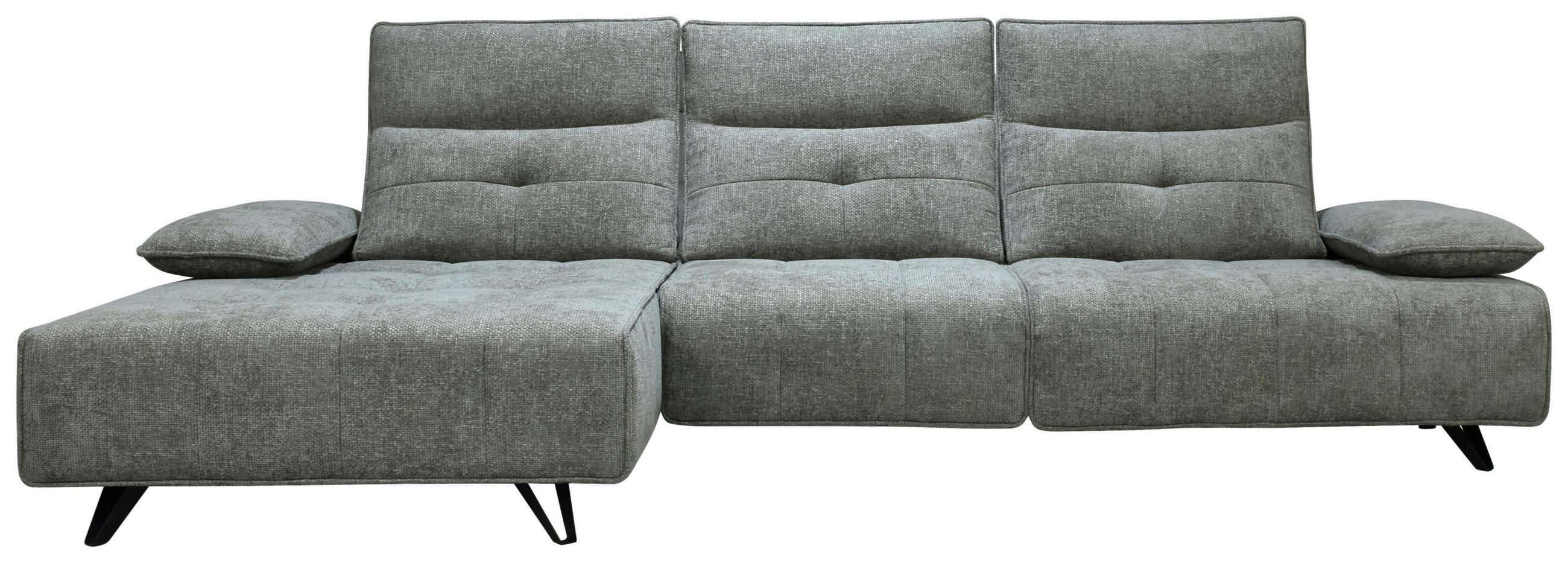 ECKSOFA Grau Chenille  - Schwarz/Grau, Design, Kunststoff/Textil (162/314cm) - Livetastic
