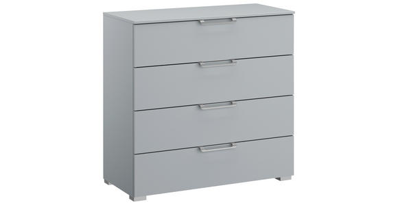 KOMMODE , 80/81/42 cm, 4 Schublade(n)  - Silberfarben/Hellgrau, Design, Holzwerkstoff/Kunststoff (80/81/42cm) - Novel