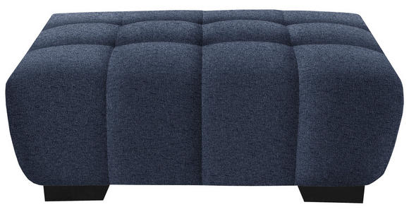 HOCKER in Textil Dunkelblau  - Schwarz/Dunkelblau, KONVENTIONELL, Textil/Metall (106/40/72cm) - Hom`in