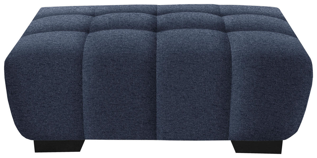 HOCKER in Textil Dunkelblau  - Schwarz/Dunkelblau, Konventionell, Textil/Metall (106/40/72cm) - Hom`in