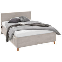 POLSTERBETT Lattenrost, Bettkasten Beige 140/200 cm  - Eichefarben/Beige, KONVENTIONELL, Holz/Textil (140/200cm) - Stylife