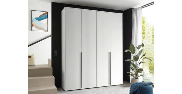 DREHTÜRENSCHRANK  in Weiß  - Schwarz/Weiß, MODERN, Holzwerkstoff/Kunststoff (180/225/52cm) - Carryhome