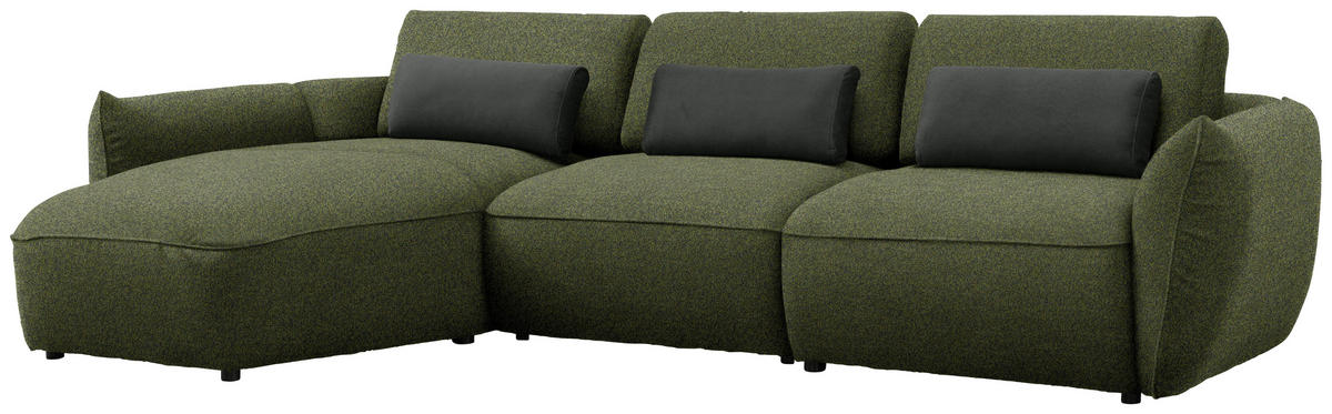 ECKSOFA  in Chenille Waldgrün  190/340 cm  - Waldgrün/Dunkelgrün, Design, Kunststoff/Textil (190/340cm) - Belluti
