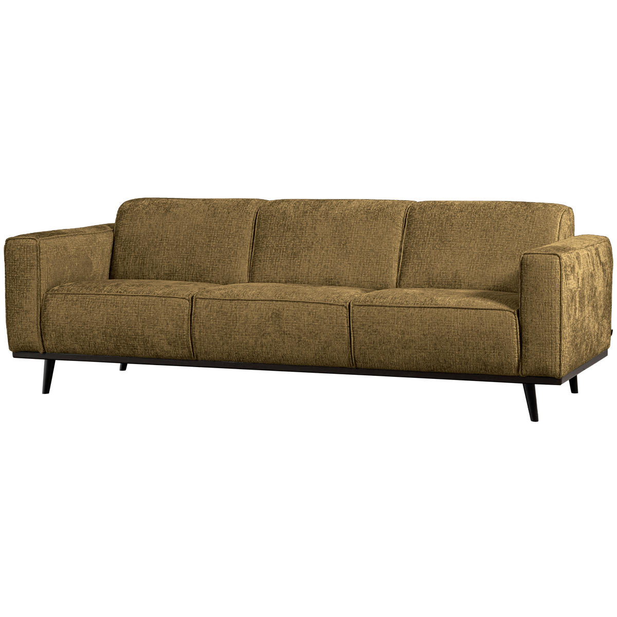3-SITZER-SOFA Statement Samt Gelb  - Gelb/Schwarz, Design, Holz/Textil (230/77/93cm) - Livetastic