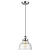 HÄNGELEUCHTE 25.4/30.1 cm    - Nickelfarben, Konventionell, Glas/Metall (25.4/30.1cm) - Elstead Lighting