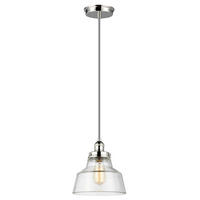 HÄNGELEUCHTE 25.4/30.1 cm    - Nickelfarben, Konventionell, Glas/Metall (25.4/30.1cm) - Elstead Lighting