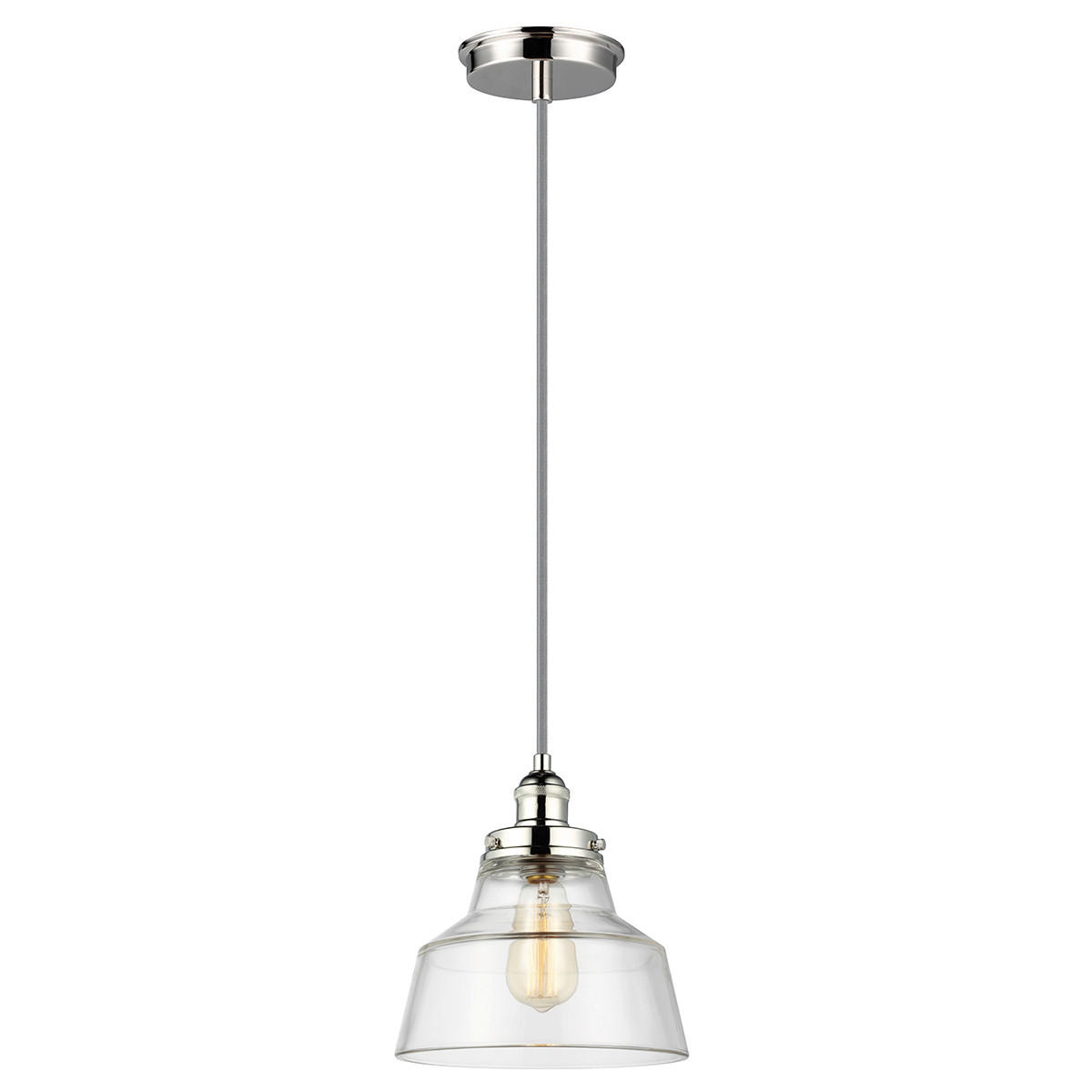 HÄNGELEUCHTE 25.4/30.1 cm    - Nickelfarben, Konventionell, Glas/Metall (25.4/30.1cm) - Elstead Lighting