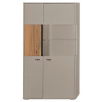 HIGHBOARD Grau, Eschefarben  83,3/154,1/37,4 cm  - Anthrazit/Eschefarben, KONVENTIONELL, Glas/Holzwerkstoff (83,3/154,1/37,4cm) - Hom`in