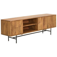 LOWBOARD  in 175/58/40 cm  - Grau/Honig, KONVENTIONELL, Holz/Metall (175/58/40cm) - Livetastic