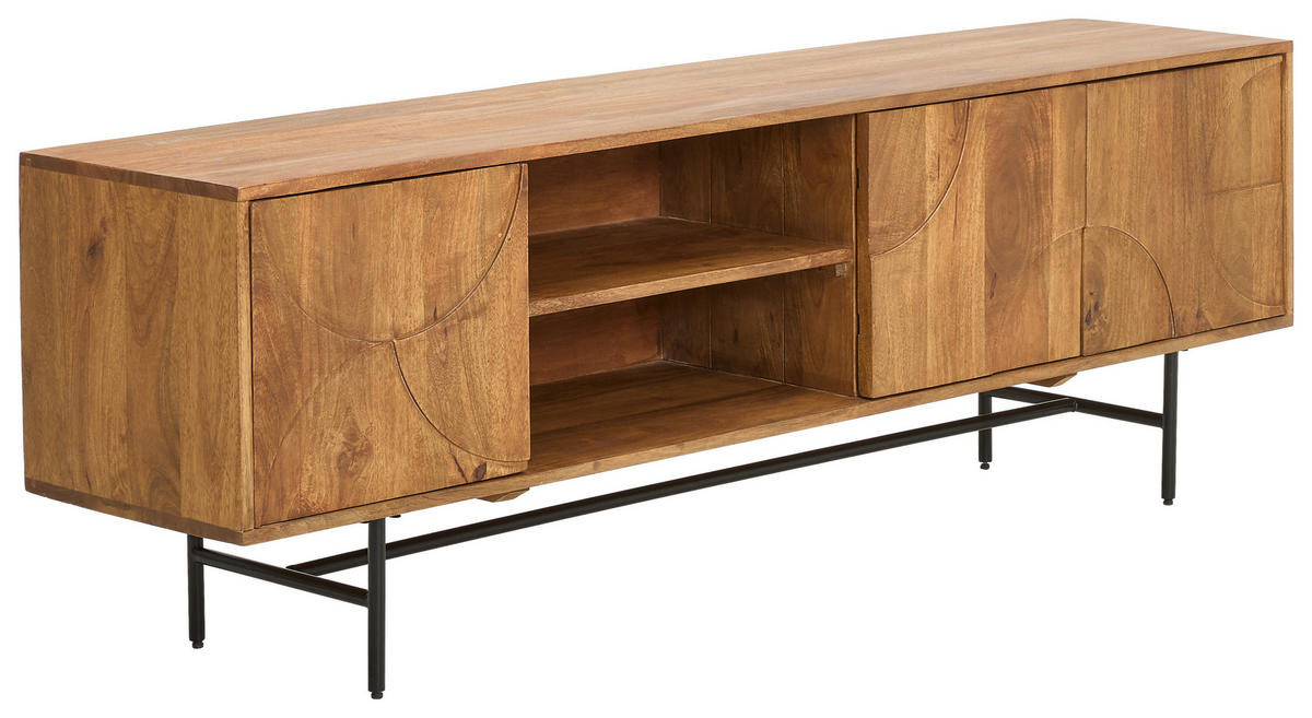 LOWBOARD  in 175/58/40 cm  - Grau/Honig, KONVENTIONELL, Holz/Metall (175/58/40cm) - Livetastic