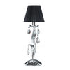 TISCHLEUCHTE 16/45 cm   - Chromfarben/Schwarz, KONVENTIONELL, Textil/Metall (16/45cm)