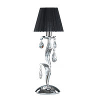 TISCHLEUCHTE 16/45 cm   - Chromfarben/Schwarz, KONVENTIONELL, Textil/Metall (16/45cm)