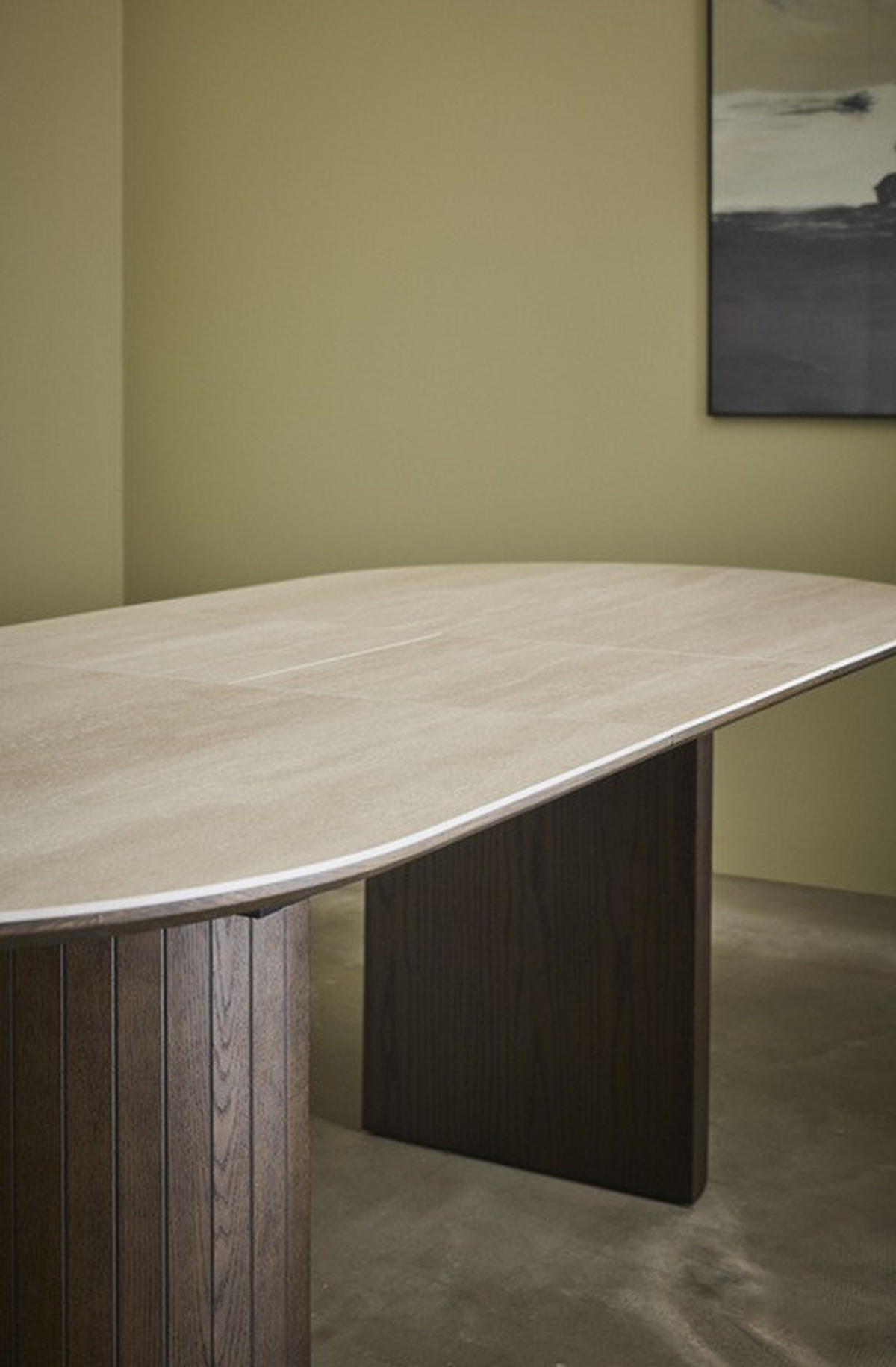MATBORD sandfärgad, mörkbrun oval  utdragbar  - sandfärgad/mörkbrun, Design, trämaterial/trä (190-235/100/74cm) - Best Price