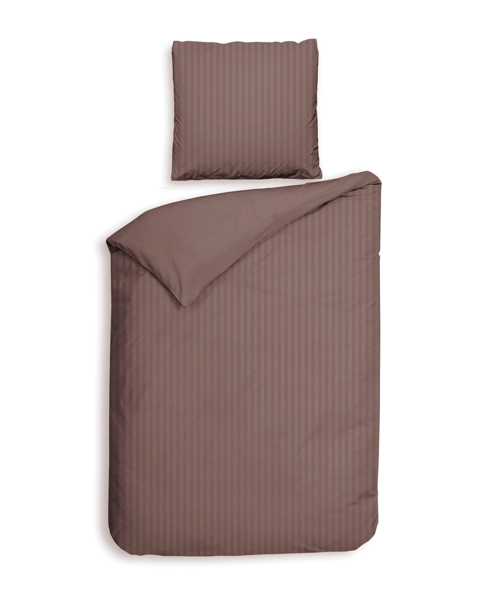 BETTWÄSCHE 2-teilig Banda Makosatin 135/200 cm  - Dunkelrosa, Basics, Textil (135/200cm)