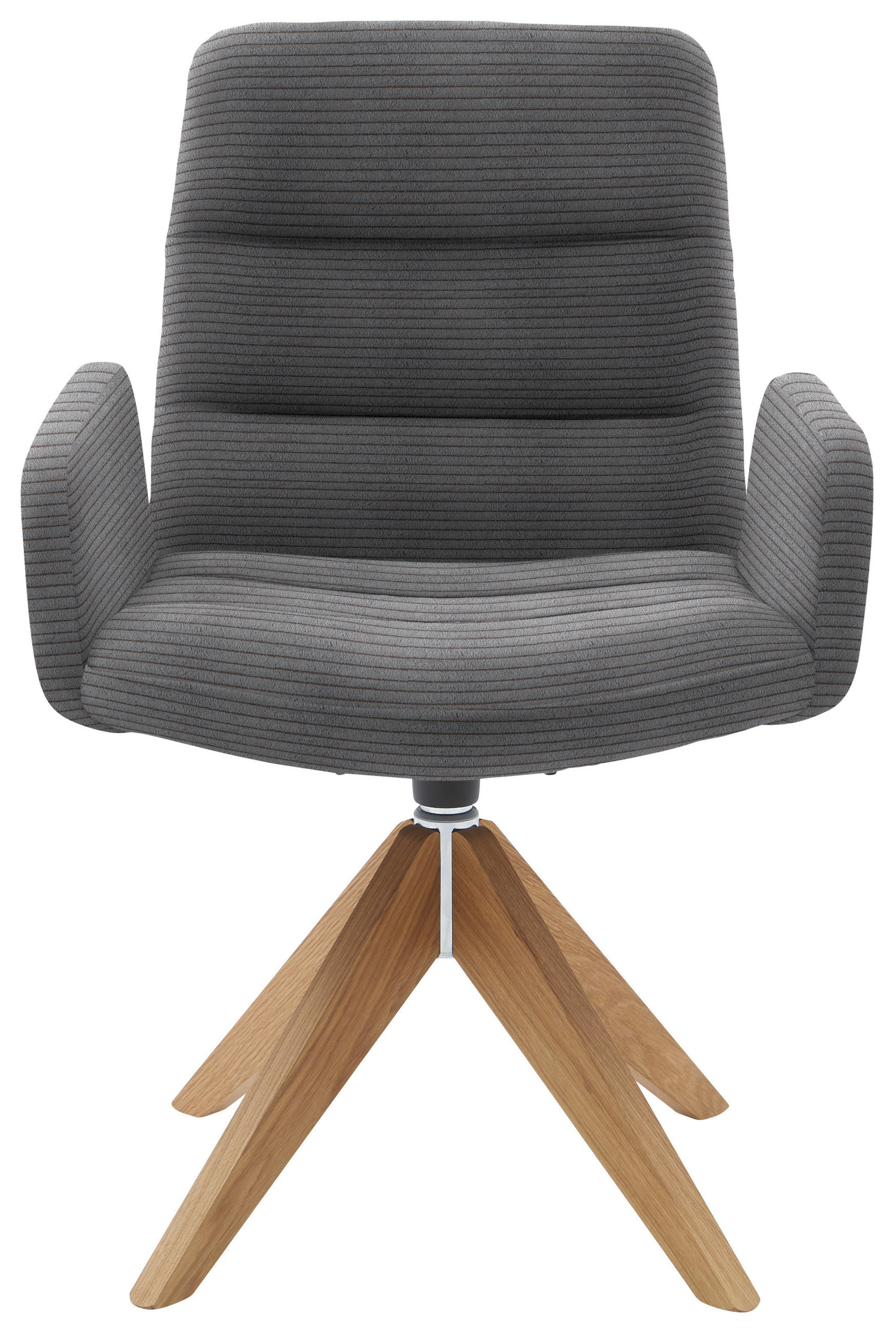 ARMLEHNSTUHL - Dunkelgrau/Naturfarben, Design, Holz/Textil (61/88/66cm) - Dieter Knoll