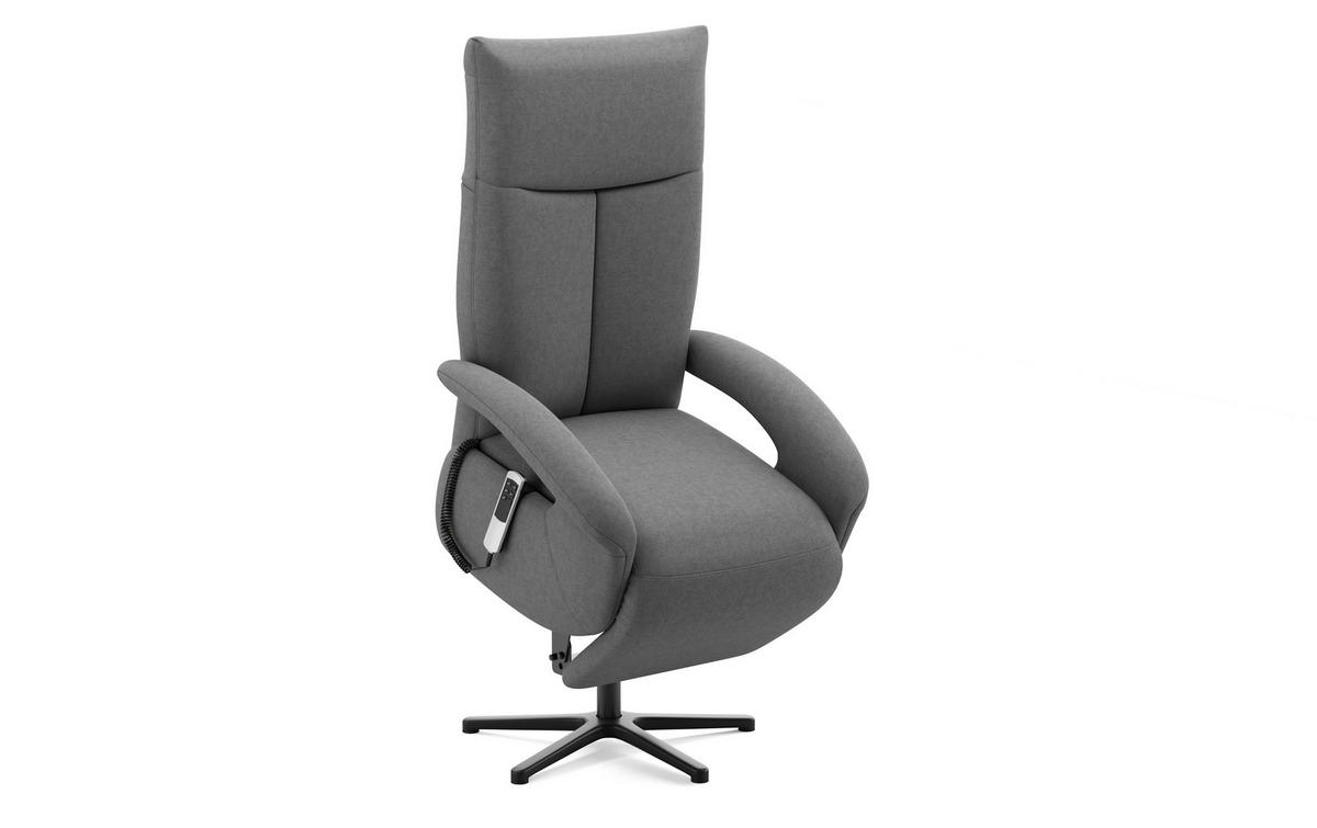 SESSEL in Flachgewebe Dunkelgrau  - Dunkelgrau/Schwarz, Modern, Textil/Metall (74/112/82cm) - Sit & More