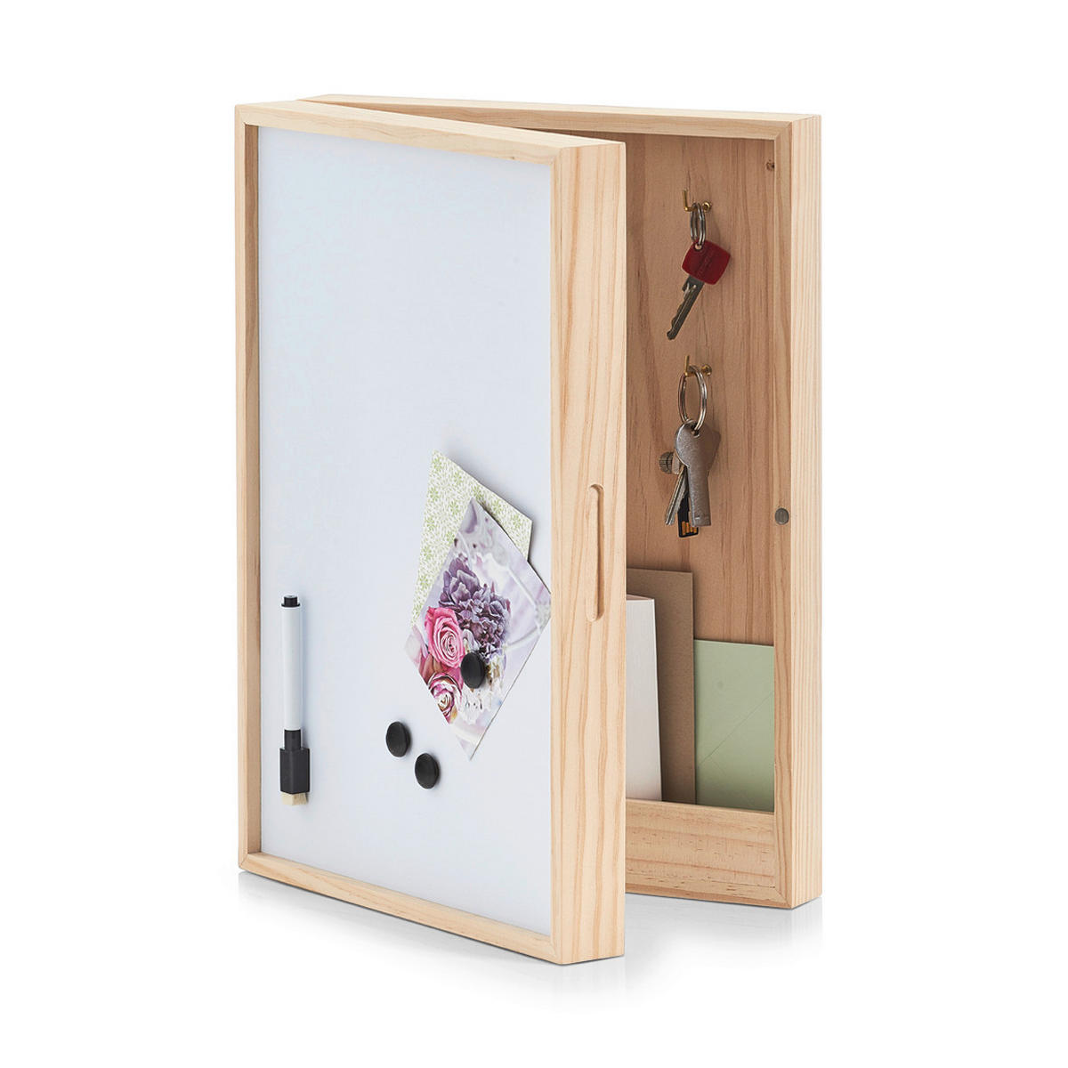 SCHLÜSSELKASTEN Naturfarben, Weiß  - Naturfarben/Weiß, Basics, Naturmaterialien (42/30/8cm) - Zeller Present