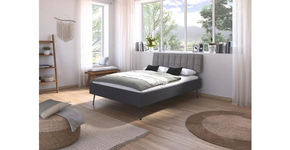 BETT 140/200 cm  in Grau  - Grau, Design, Holzwerkstoff/Textil (140/200cm) - Carryhome