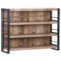 BAR Mangoholz massiv Naturfarben, Schwarz  - Schwarz/Naturfarben, Design, Holz/Metall (140/105/52cm) - Landscape