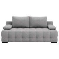 SCHLAFSOFA  mit Stoffauswahl, Schlafen auf Sitzhöhe, Rücken echt Struktur Grau  - Schwarz/Grau, KONVENTIONELL, Kunststoff/Textil (209/96/100cm) - Stylife