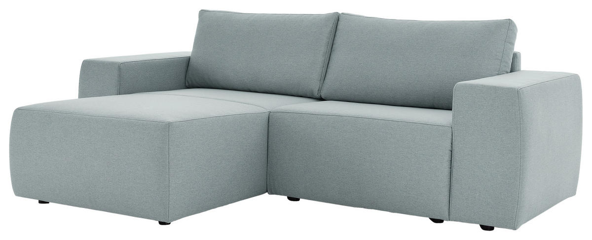 ECKSOFA in Webstoff Hellblau  160/242 cm  - Schwarz/Hellblau, Design, Kunststoff/Textil (160/242cm) - LOOKS by W.Joop