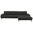 ECKSOFA  in Velours Dunkelgrau  310/180 cm  - Dunkelgrau/Schwarz, Design, Textil/Metall (310/180cm) - Dieter Knoll