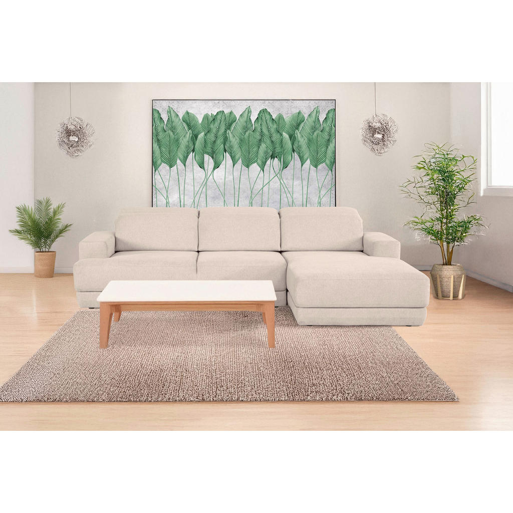 Thumbnail - Mid.you Ecksofa, Beige, Textil, 3-Sitzer, Ottomane rechts, Eckteil, L-Form, 293x204 cm, Made in EU, Wohnzimmer, Sofas & ...