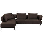 ECKSOFA Palio in Echtleder Dunkelbraun  237/302 cm  - Dunkelbraun/Schwarz, Design, Leder/Metall (237/302cm) - Dieter Knoll
