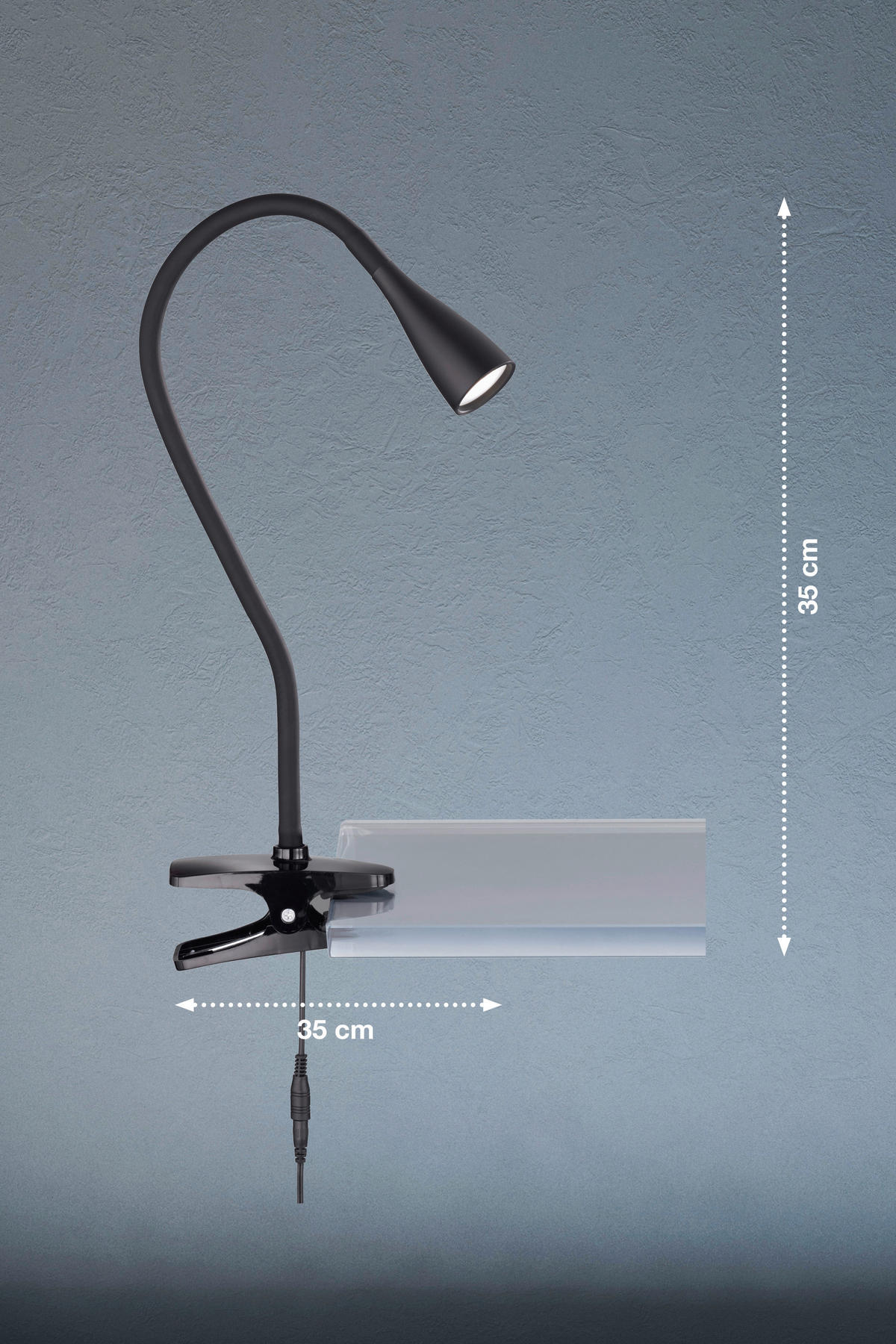 LED SVJETILJKA SA STEZALJKOM  - crna, Basics, metal (6/35cm)
