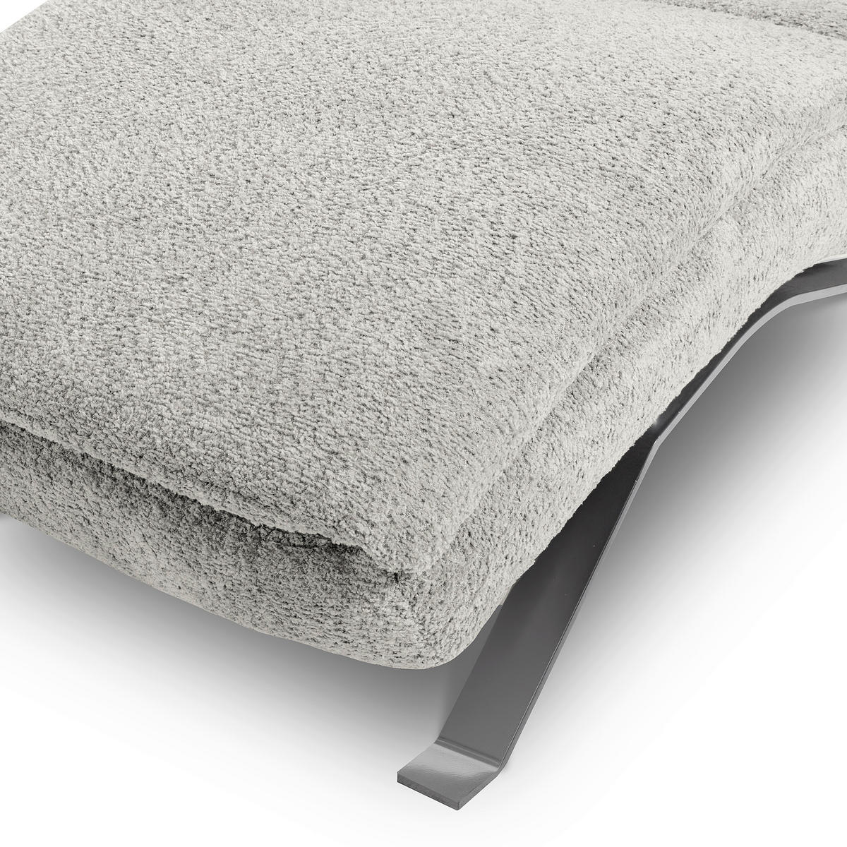 RELAXLIEGE Bouclé Hellgrau  - Silberfarben/Hellgrau, Design, Textil/Metall (65/95/171cm) - Celina Home
