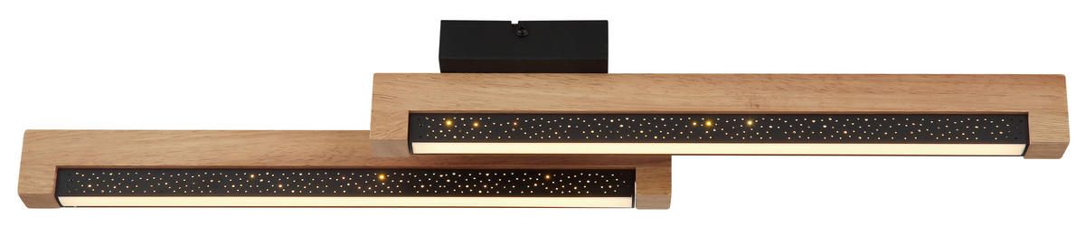 LED-DECKENLEUCHTE    70/13/8 cm  - Weiss/Dunkelbraun, Natur, Kunststoff/Metall (70/13/8cm) - Globo