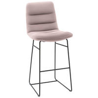 BARHOCKER in Textil Hellrosa  - Hellrosa/Schwarz, Design, Textil/Metall (52/122/66cm) - Dieter Knoll