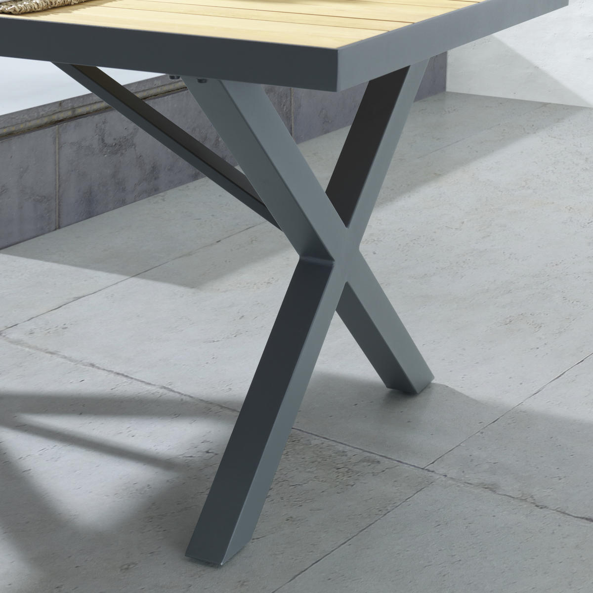 BAŠTENSKI STO  - prirodna boja/antracit, Dizajnerski, drvo/metal (180/91cm) - Ambia Garden