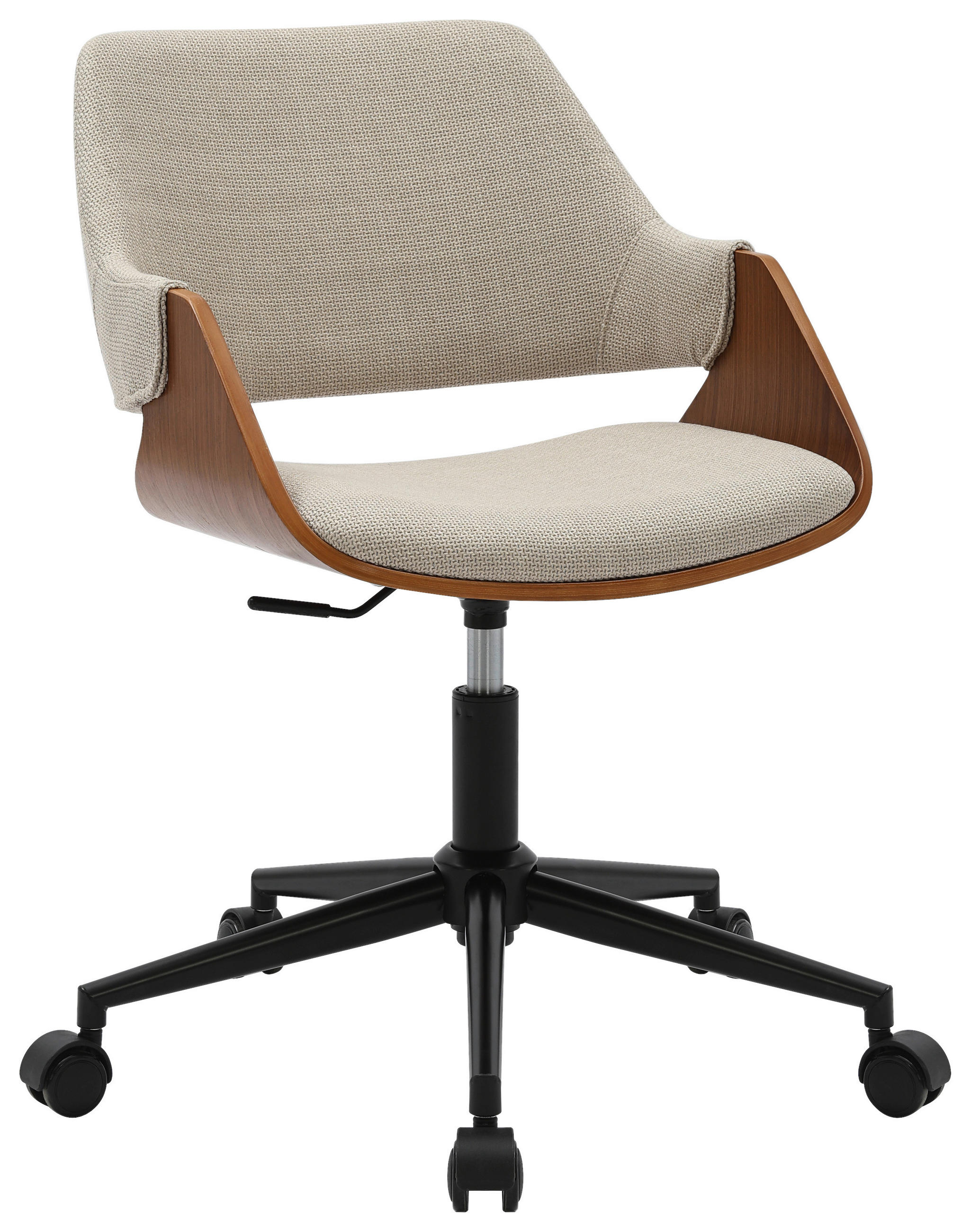 DREHSTUHL  in Leinenoptik Beige, Walnussfarben  - Beige/Walnussfarben, MODERN, Holz/Kunststoff (51/78/88/57cm) - MID.YOU