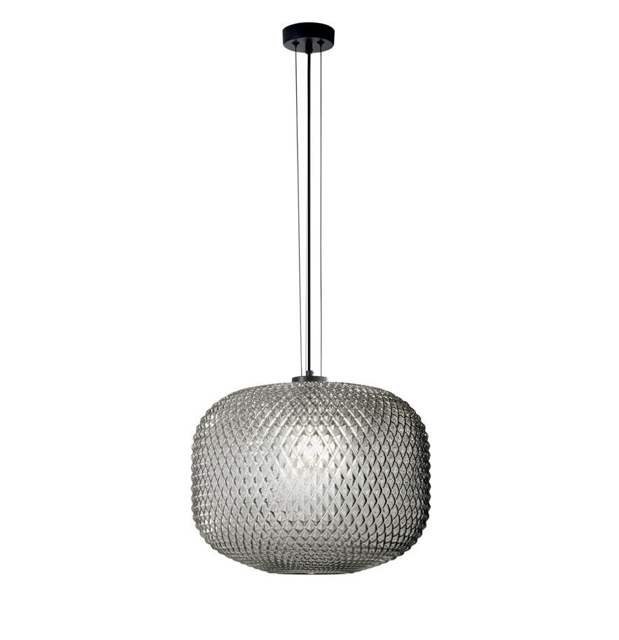 HÄNGELEUCHTE 40/150 cm  - Dunkelgrau/Schwarz, LIFESTYLE, Glas/Metall (40/150cm)