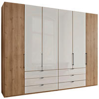 FALTTÜRENSCHRANK  in Champagner, Eiche Bianco  - Schieferfarben/Eiche Bianco, KONVENTIONELL, Glas/Holzwerkstoff (300/216/58cm) - Dieter Knoll