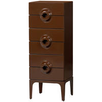 KOMMODE Merge, 44/120/45 cm, 6 Schublade(n)  - Rot/Braun, Design, Holz (44/120/45cm) - Livetastic