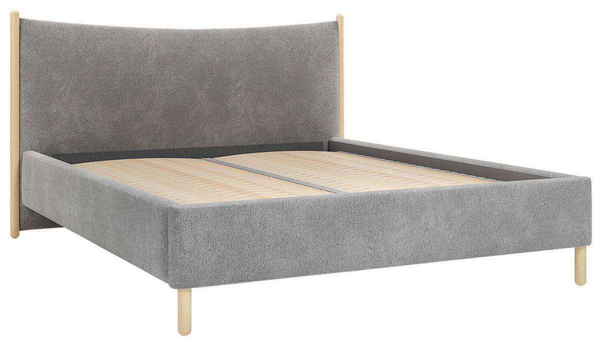 STOPPAD SÄNG 180/200 cm  i antracit  - bokfärgad/antracit, Modern, metall/trämaterial (180/200cm) - MID.YOU