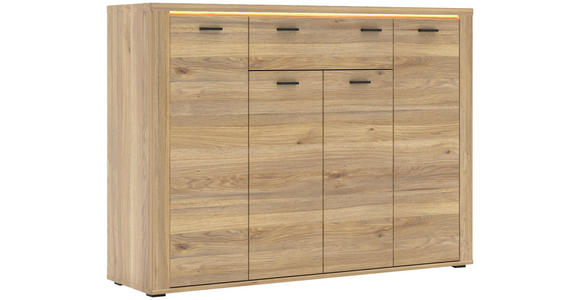 SCHUHSCHRANK 136/100/38 cm - Eichefarben/Schwarz, KONVENTIONELL, Holzwerkstoff (136/100/38cm) - Xora