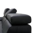 ECKSOFA in Echtleder Schwarz  - Schwarz, Design, Leder/Metall (187/295cm) - Novel