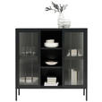 VITRINE  in Schwarz  - Schwarz, Trend, Glas/Metall (110/110/35cm) - Xora