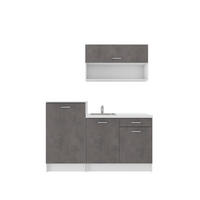 MINIKUCHYŇA G-SMART 160 - sivá/biela, Design, kompozitné drevo/plast (160cm) - P & B
