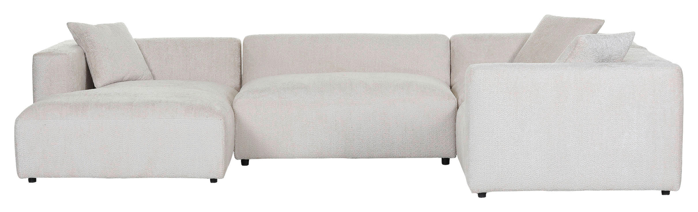 WOHNLANDSCHAFT Creme Chenille - Creme/Schwarz, MODERN, Kunststoff/Textil (178/356/225cm) - Carryhome