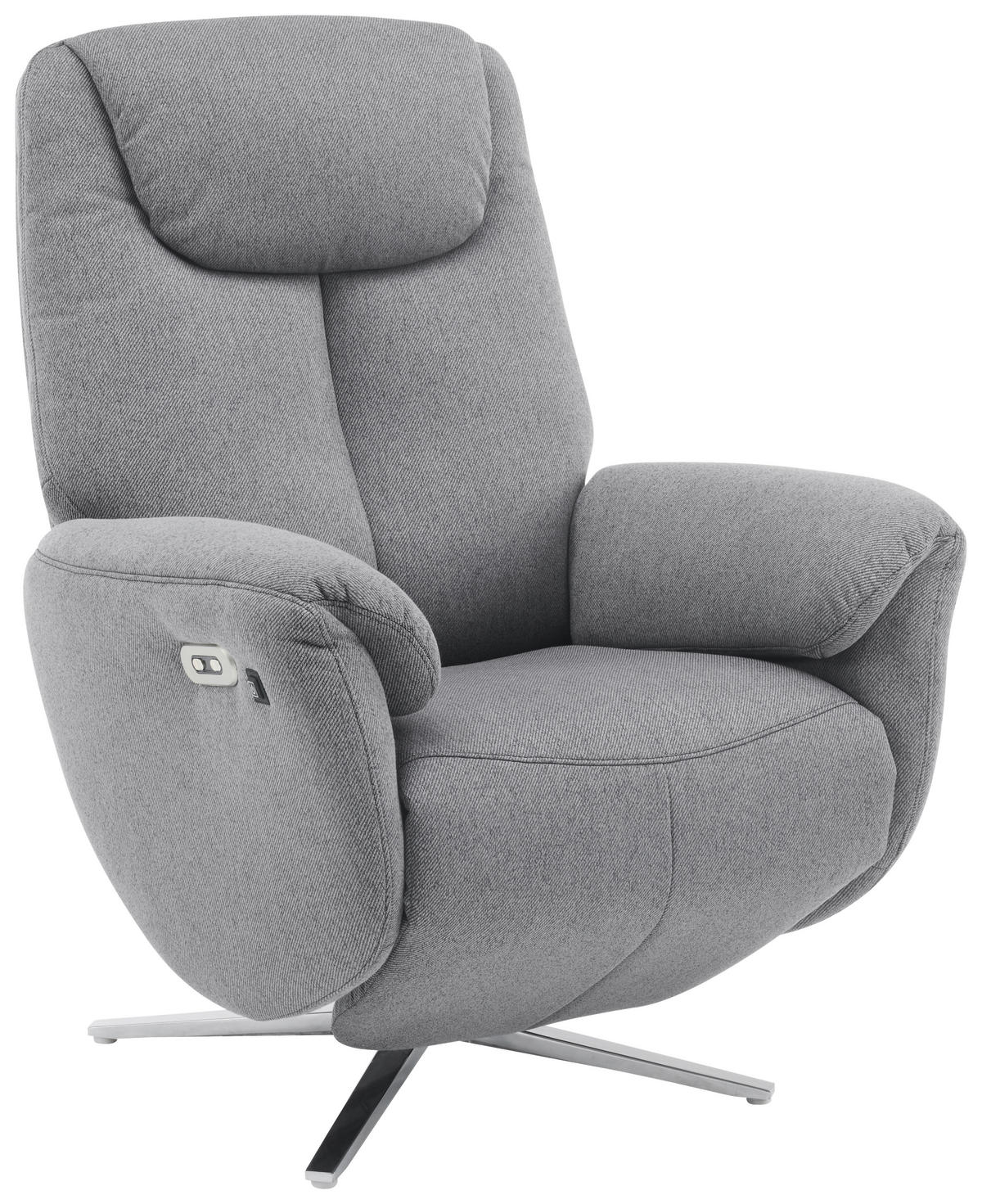 MASSAGESESSEL in Webstoff Grau  - Chromfarben/Grau, Design, Textil/Metall (79/110/85cm) - Livetastic