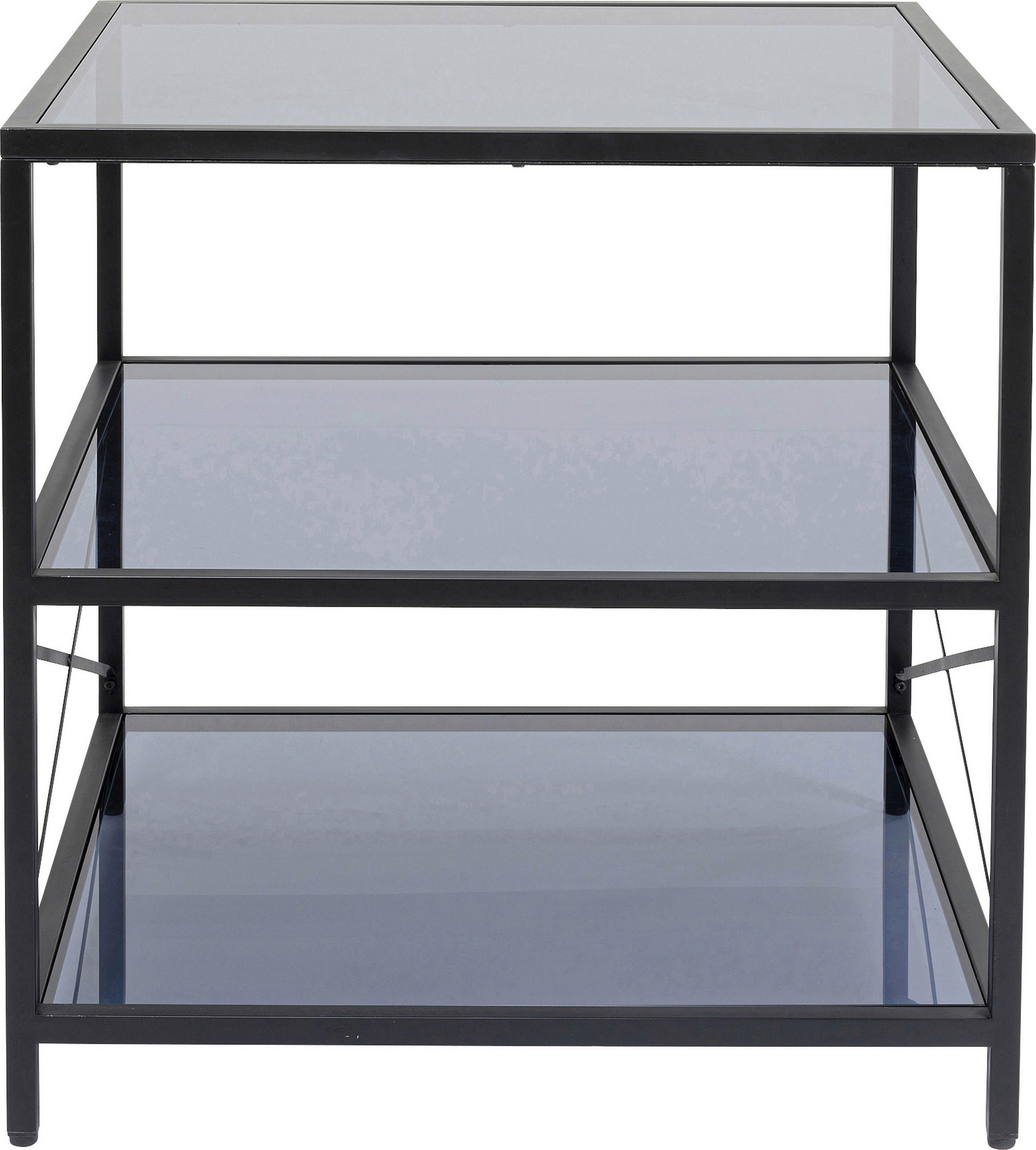 TISCHREGAL  - Schwarz/Grau, Basics, Glas/Metall (100/100/100cm) - Kare-Design