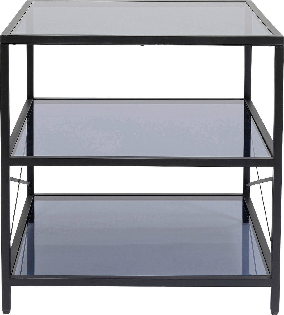 TISCHREGAL  - Schwarz/Grau, Basics, Glas/Metall (100/100/100cm) - Kare-Design