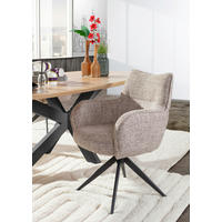 ARMLEHNSTUHL  in Chenille  - Graubraun/Schwarz, MODERN, Textil/Metall (63/88/63cm) - Livetastic