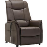 FERNSEHSESSEL mit Aufstehhilfe  mit Relaxfunktion, Aufstehhilfe Kombination Echtleder/Lederlook Lederlook Dunkelbraun  - Dunkelbraun/Schwarz, KONVENTIONELL, Leder/Textil (76/109-94/89-151cm) - Cantus