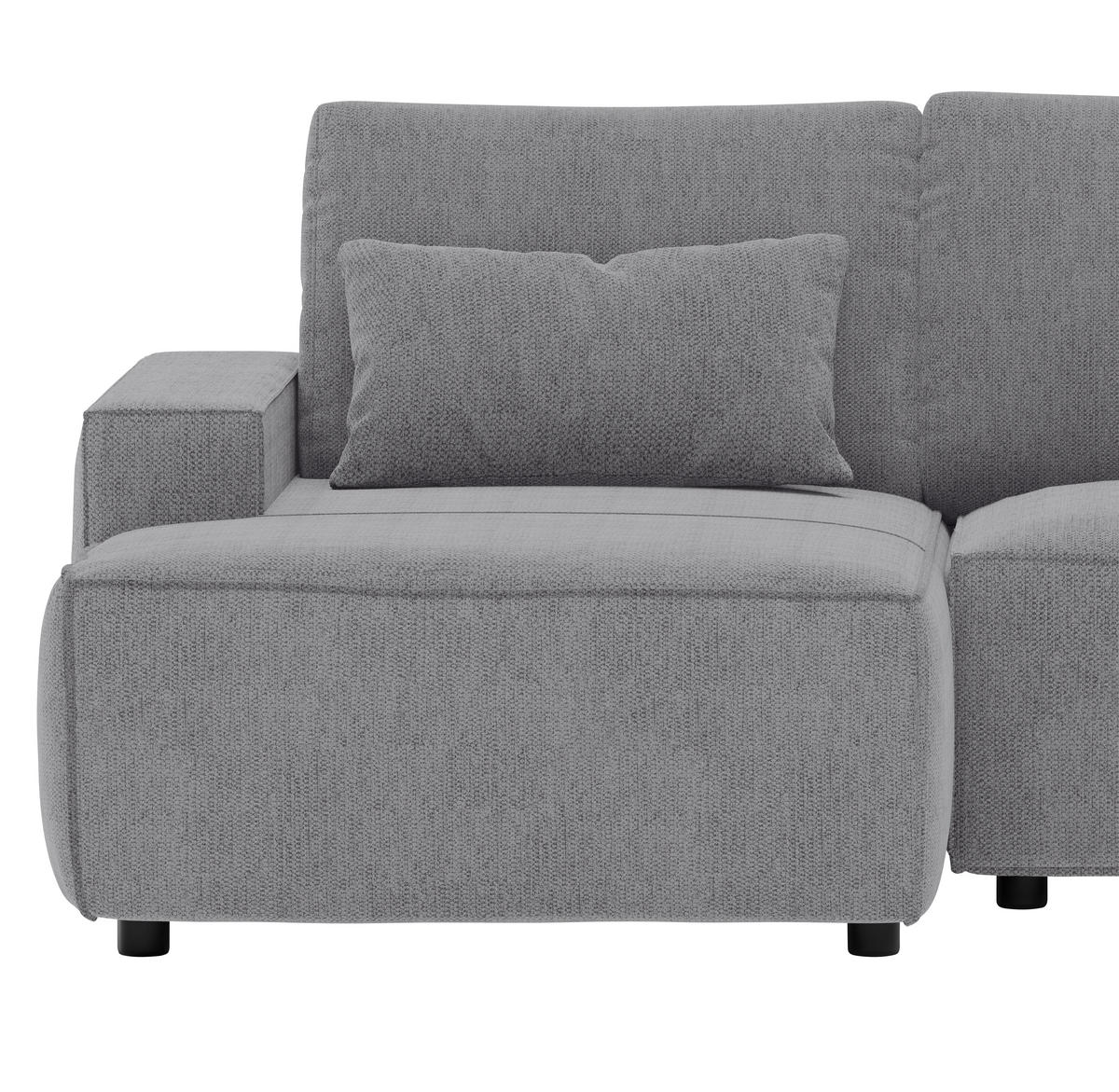 ECKSCHLAFSOFA  mit Rücken echt Chenille Graubraun  - Graubraun/Schwarz, MODERN, Kunststoff/Textil (154/247cm) - Livetastic